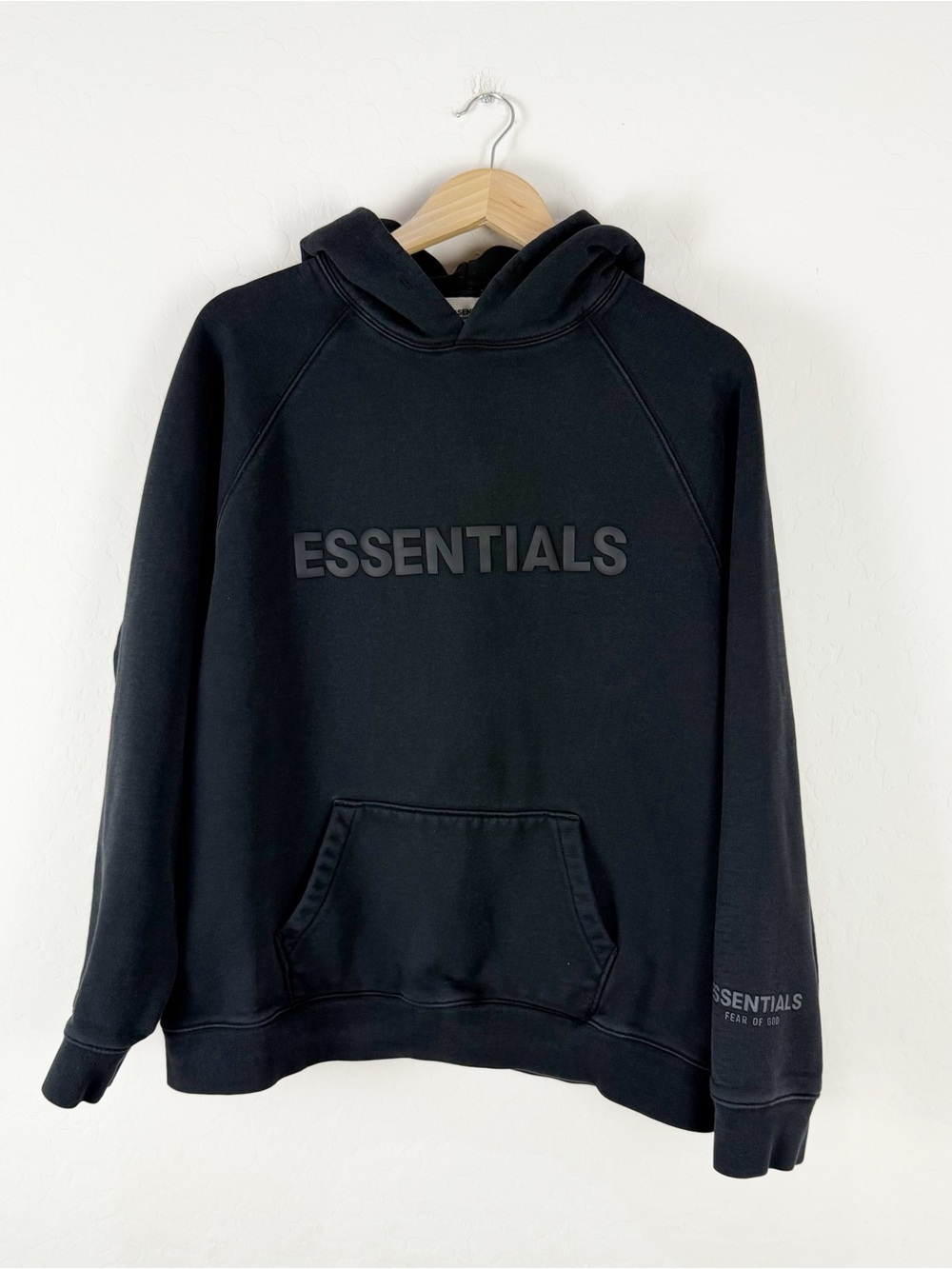 Essentials Fear of God Sweatshirt Mens Black Pullover Hoodie Streetwear